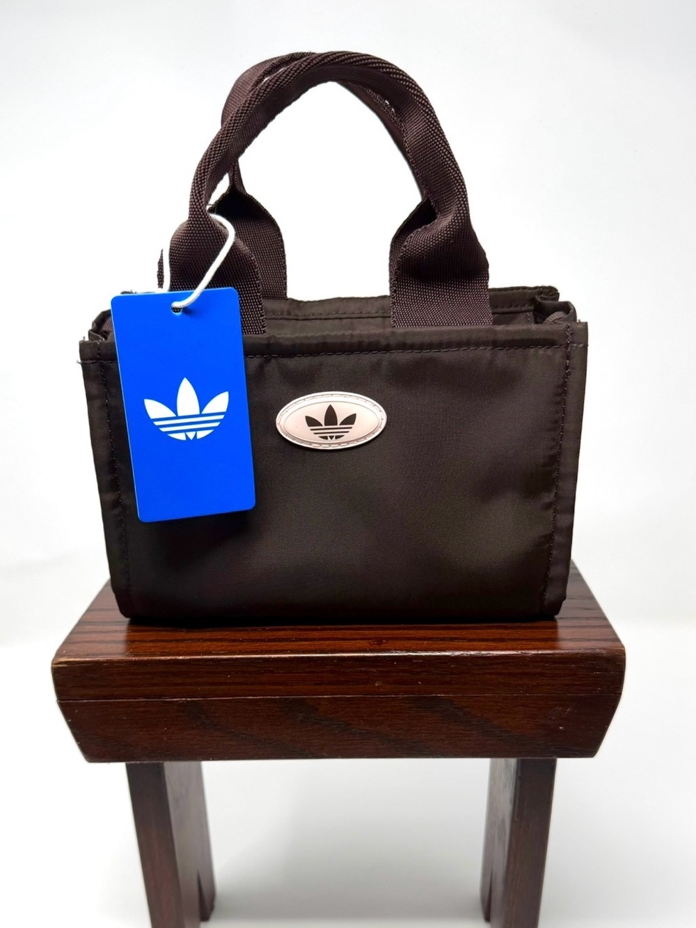 Adidas Micro Mini Tote Crossbody Bag Purse Aurora Coffee Brown/Sandy Pink JL4075